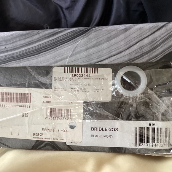 Jeffrey Campbell over the knee black faux shearling lined bridle boots 9 M - Picture 5 of 8